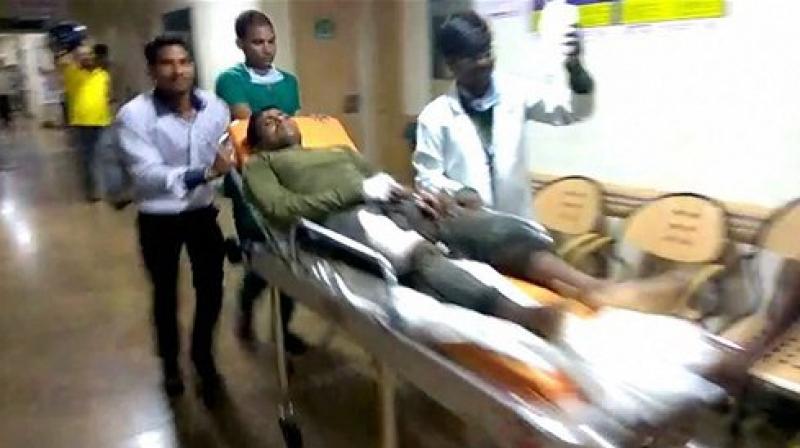 A jawan is being taken to a hospital after the maoist attack in Sukma, Chhattisgarh, on Saturday. (Photo: File/PTI)