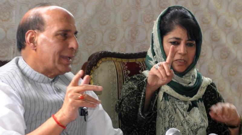 Jammu and Kashmir Chief Minister Mehbooba Mufti to discuss the law and order situation in the J&K with Home Minister Rajnath Singh. (Photo: PTI/File)