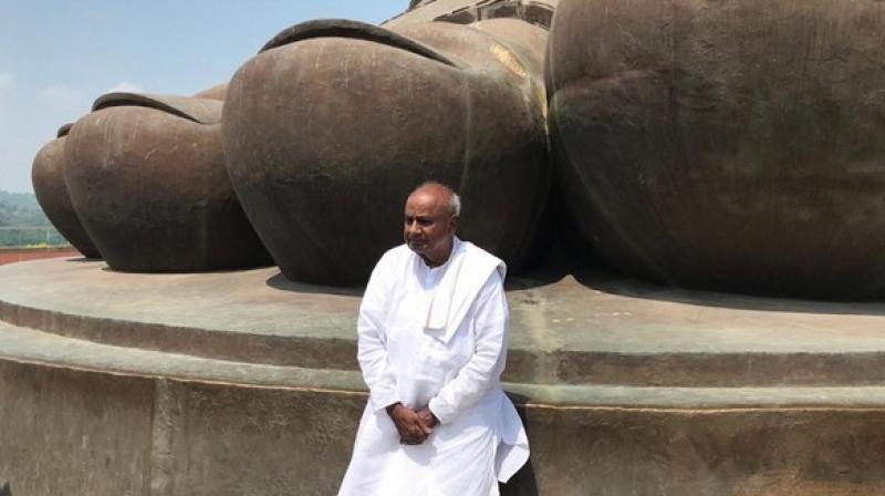 Former PM HD Deve Gowda visited the Statue of Unity in Gujarat