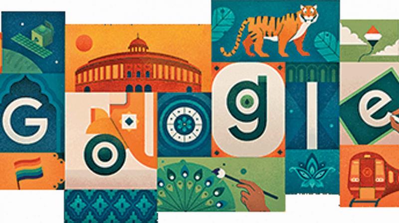 Google doodle celebrates Independence Day
