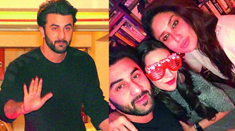 Ranbir, Kareena, and Karisma Kapoor seemed to be having quite a ball posing for pictures and reliving old memories.