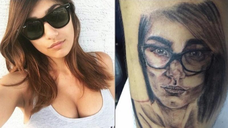 800px x 448px - Mia Khalifa lashes out at fan for getting her face tattooed on his leg