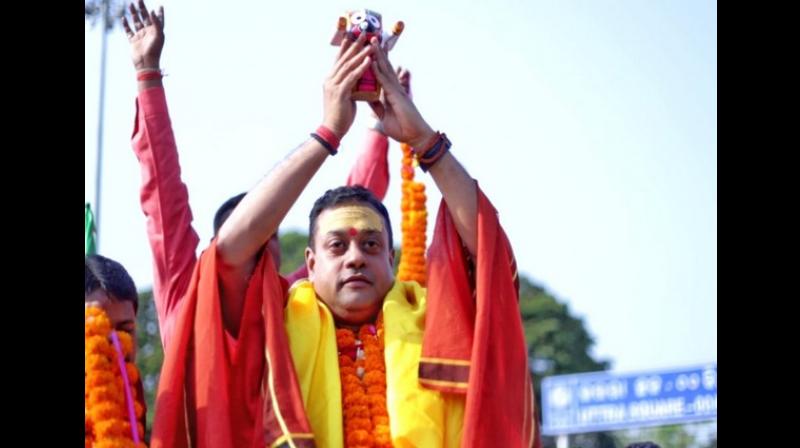 Complaint lodged against Sambit Patra for holding Jagannath idol in rally