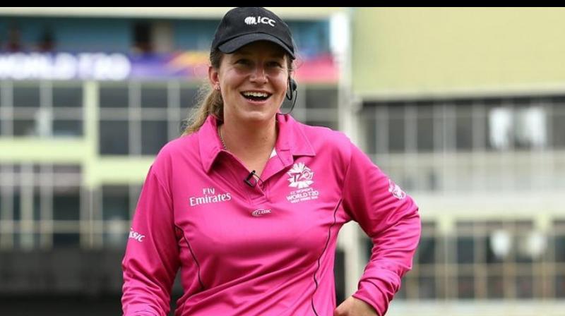Claire Polosak becomes the first female umpire to stand in a men\s ODI