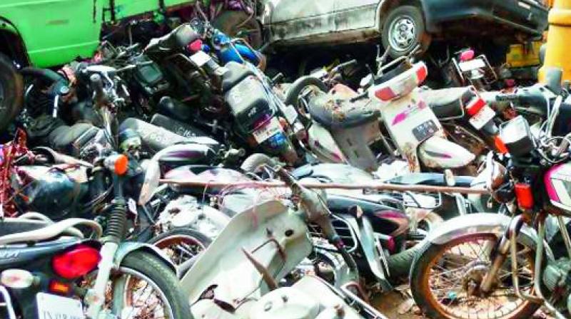 The unclaimed vehicles are generally sold in scrap because of the negligence of authorities and lack of monitoring by the higher authorities, says RTA former additional commissioner.