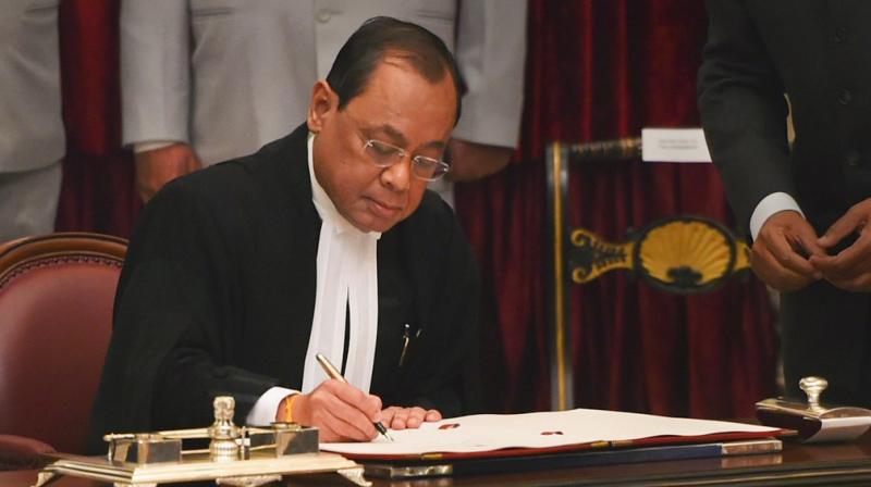 Justice Ranjan Gogoi sworn in as the 46th Chief Justice of India on Wednesday. (Photo: PTI)