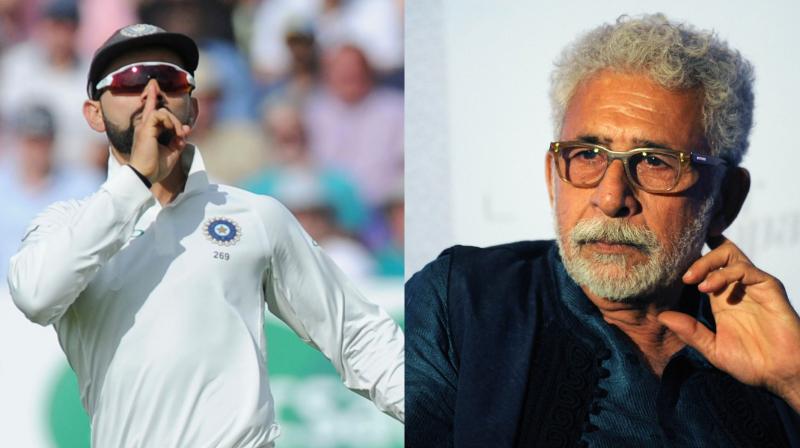 Virat K is not only the worlds best batsman but also the worlds worst behaved player. His cricketing brilliance pales beside his arrogance and bad manners. And I have no intention of leaving the country by the way,\  wrote Naseeruddin Shah in his Facebook post, criticising Virat Kohli. (Photo: AP / AFP)