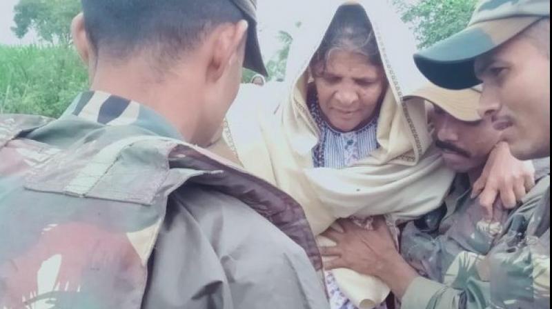 More than 1300 people are reported to be stranded in these villages. Despite inclement weather and continuous rain in the region, all efforts are being made to evacuate the villagers along with NDRF and civil administration, stated the release. (Photo: ANI)