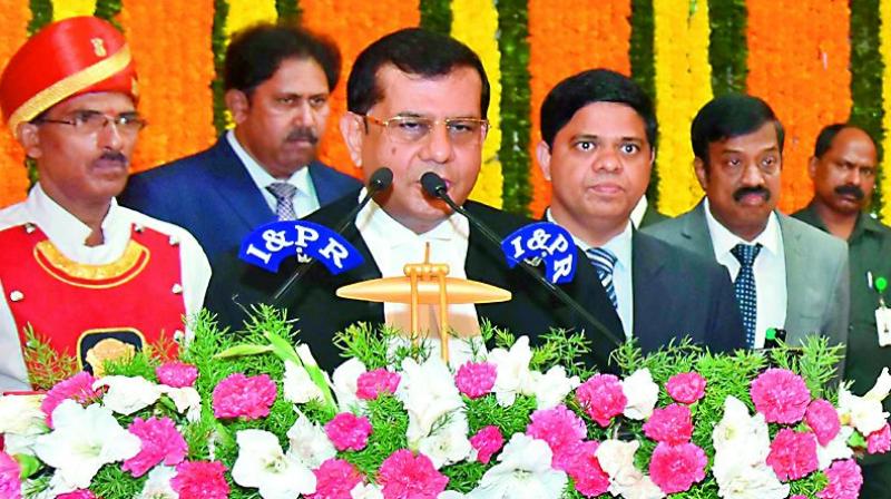 Justice RS Chauhan sworn in as 2nd Chief Justice of Telangana HC