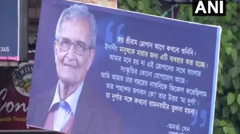 Posters of Amartya Sen\s \Jai Shri Ram\ comment surface in Kolkata