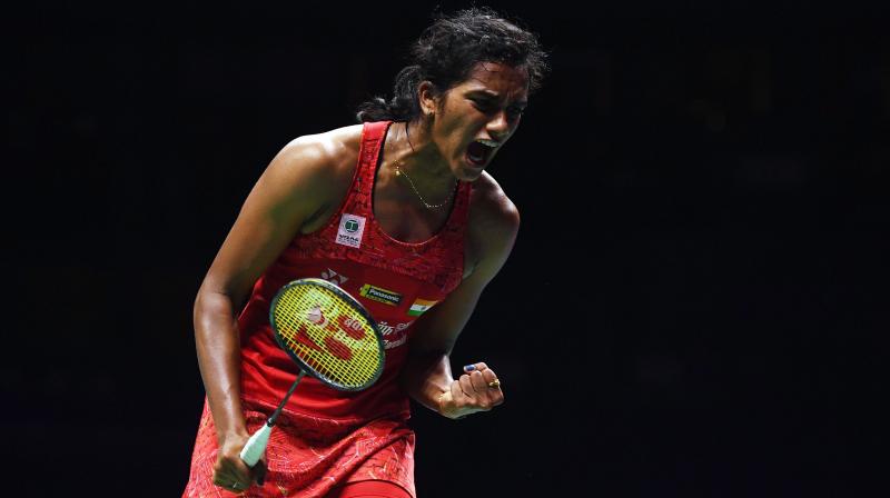 PV Sindhu, who finished runner-up at the last edition, staved off a strong challenge from the fighting Ratchanok Intanon to emerge a 21-16 25-23 winner in 54 minutes. (Photo: AFP)