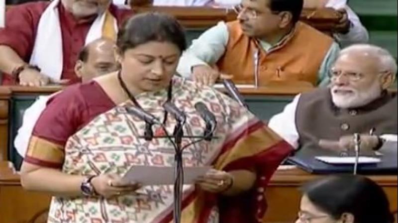 Smriti receives longest applause while taking oath as LS member