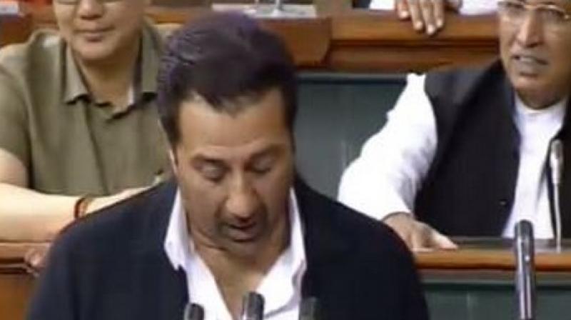 First time MPs Sunny Deol takes oath as Lok Sabha MP