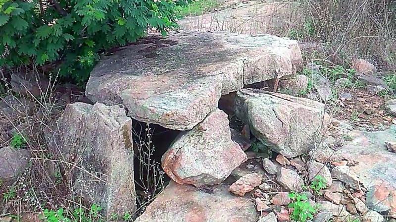 One of the Dolmens found near Ramulavarigutta.