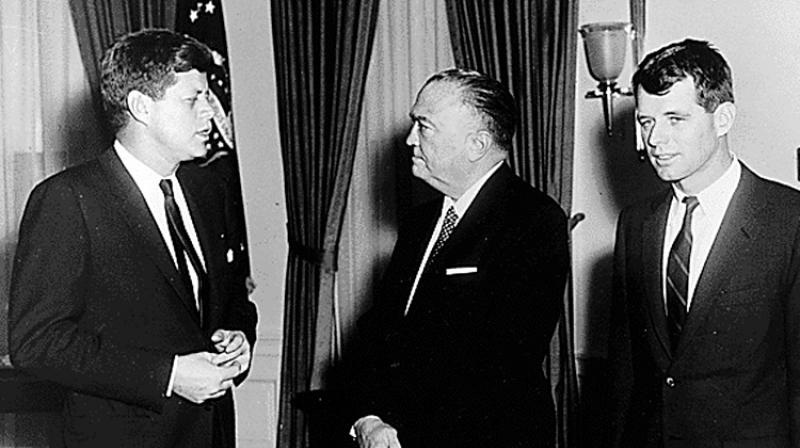 Former FBI Director J. Edgar Hoover, pictured in 1961 with then-president John F. Kennedy (left) and his attorney general Robert F. Kennedy, is believed to have been celibate his entire life. (Photo: AFP)