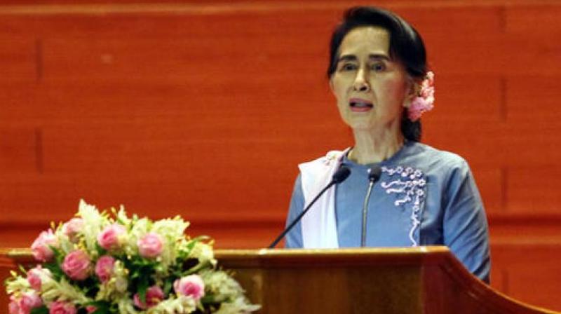 Aung San Suu Kyi skipped the UN General Assembly in New York and will deliver televised address. (Photo: AP)