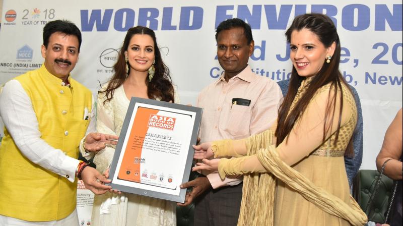 The Government of India has committed to organising and promoting the World Environment Day celebrations through a series of engaging activities and events generating strong public interest and participation. L-R Gaurav Grover, Dia Mirza, Udit Raj and Palka Grover