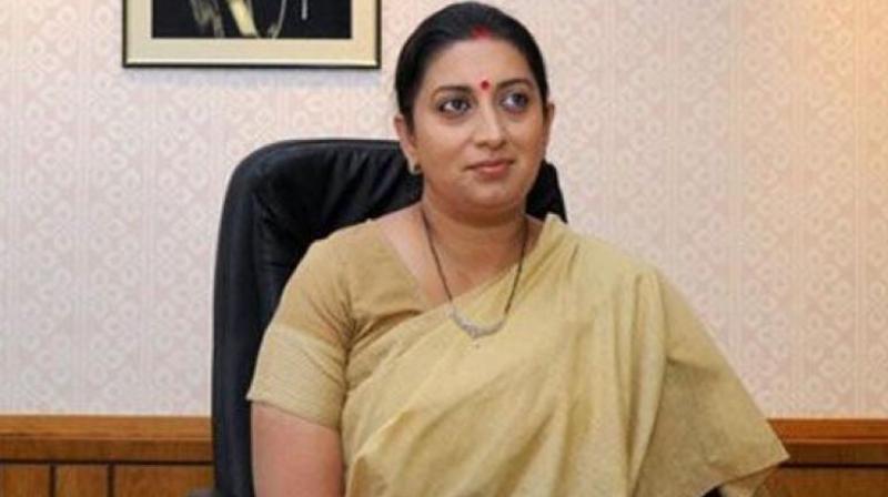 Union textiles minister Smriti Irani, whose qualifications were questioned by a writer who claimed there were discrepancies in her declarations in different elections between 2004 and 2014.