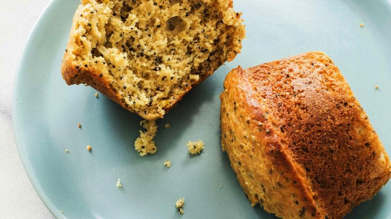 Healthy poppy seed muffins