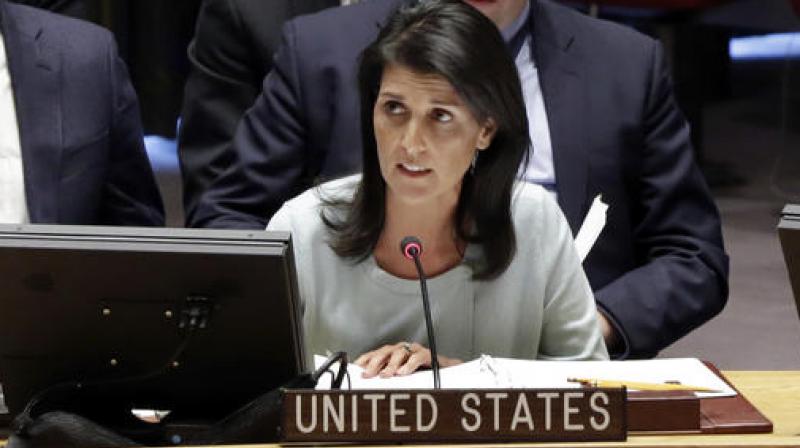 U.S. Ambassador to the U.N. Nikki Haley, addresses a Security Council meeting of the United Nations. (Photo: AP)