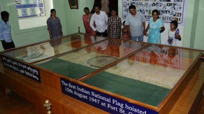 The flag, which has been in the ASIs reserve collection for decades was for the first time put on public display at the Fort Museum. (Photo: Facebook)