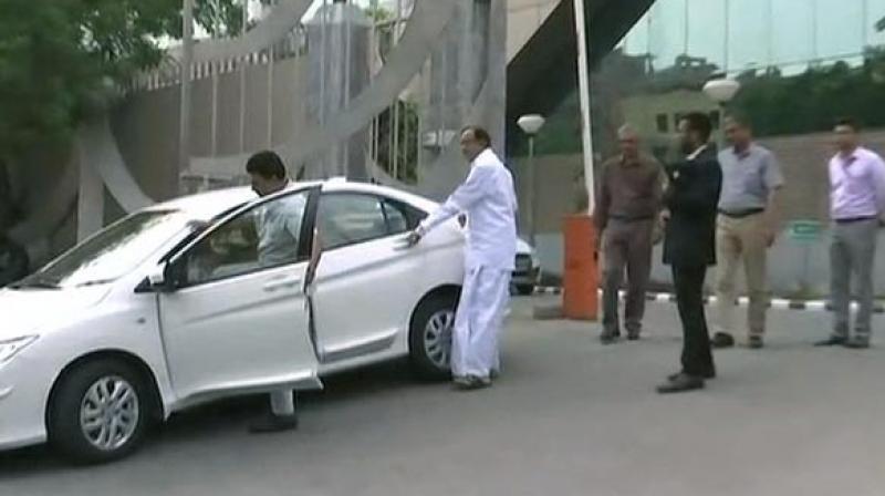 P Chidambaram leaves CBI office after questioning in INX Media case. (Photo: ANI)