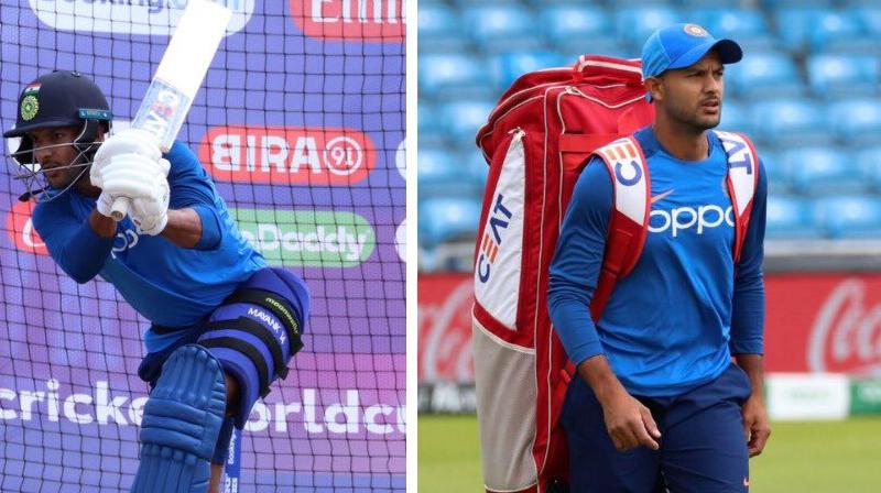 ICC CWC\19: Mayank Agarwal practices in nets ahead of semi-final against NZ