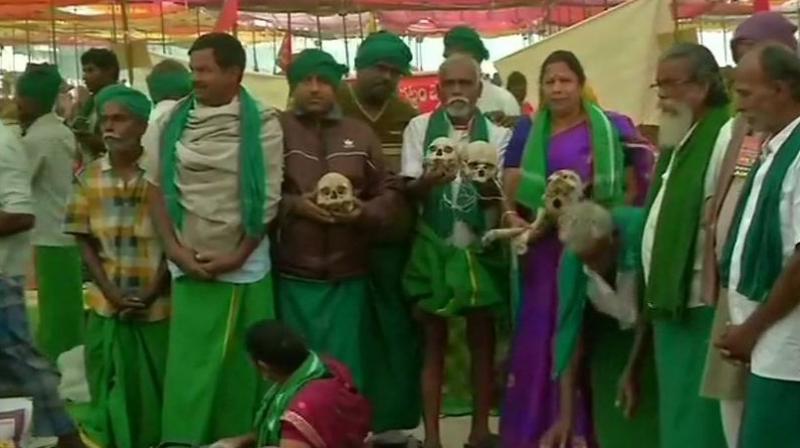 We are only demanding MSP for us. Today, we expect that the government will announce the Right of Loans and profitable price to the farmers, President of National South Indian River Interlinking Agriculturalists Association from Tamil Nadu, Ayyakannu said. (Photo: ANI)