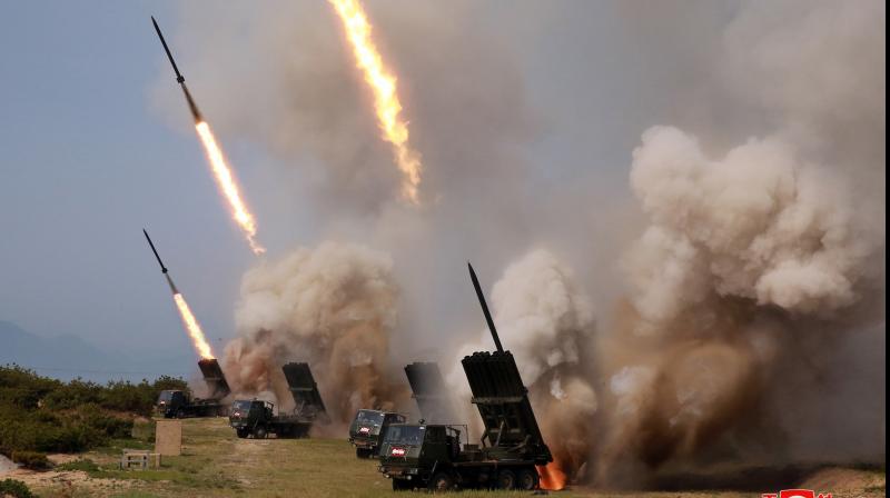 Multiple rocket launchers tested by North Korea to evaluate \combat performance\