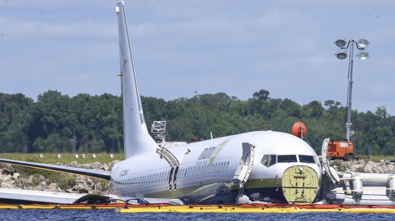Probe commences after Boeing 737 skids off runway into Florida river