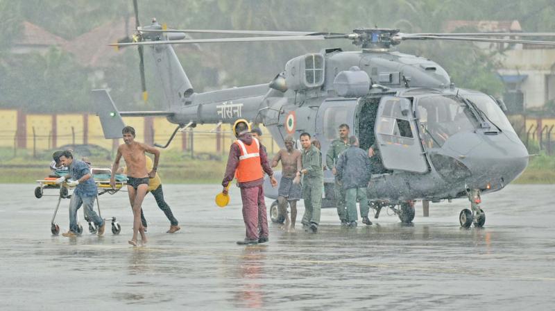 An Indian fisherman who was rescued from the Arabian Sea is rushed to a hospital in Thiruvananthapuram, Kerala. (Photo:AP)