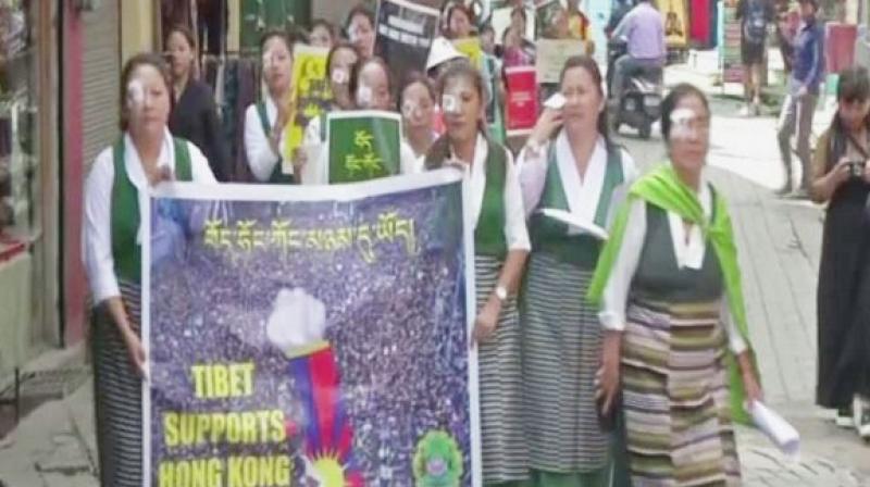Tibetans hold protest in Dharamshala in solidarity with Hong Kong