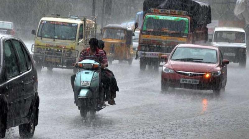 On Monday, light rains fell in Secunderabad, Begumpet, Banjara Hills, Red Hills, Madhapur and Ameerpet. (Representational image)