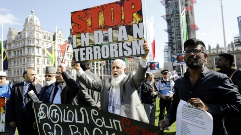The demonstrators were mostly Muslims and Sikhs calling for an end to religious persecution. (Photo: AFP)