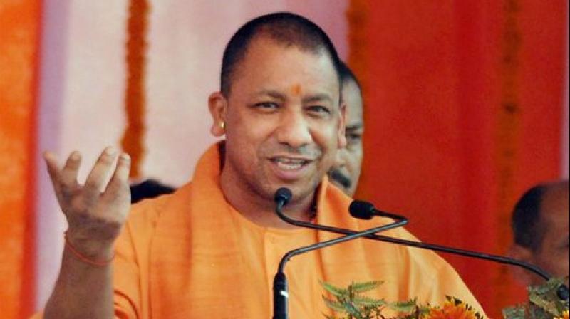 UP Chief Minister Yogi Adityanath addressing at a function in Moradabad on Sunday. (Photo: PTI)