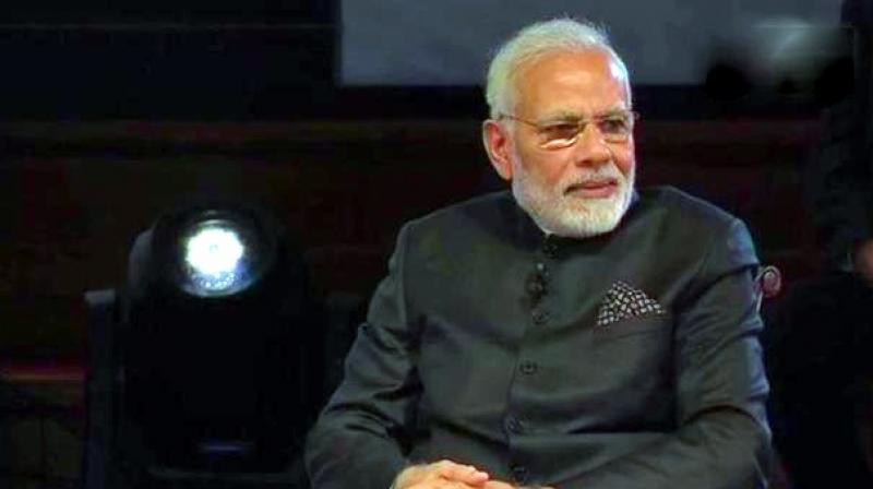 Addressing the Indian diaspora in London, Prime Minister Narendra Modi hailed the Army and said the soldiers executed the surgical strikes with perfection. (Photo: Twitter | ANI)