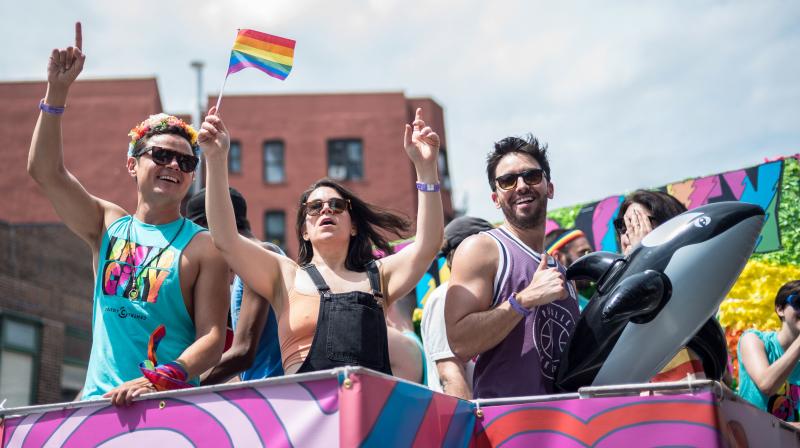 Abbi Jacobson attends the 2018 New York City Pride March on June 24, 2018 in New York City. (Photo: AFP)
