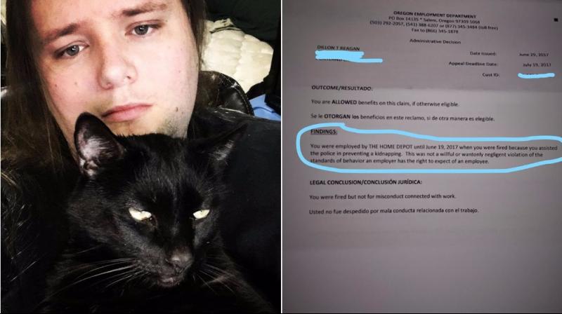 Dillon Reagan and the letter he received firing him (Photo: Facebook)