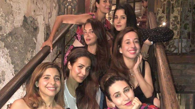 The girl gang, which is often spotted partying and dining together, was missing Kareena Kapoor, who is still in London with her family.