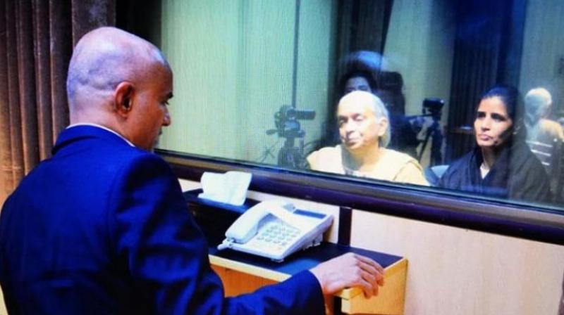Jadhav and his family sat across divided by a glass barrier which the officials said was necessitated due to security threats. (Photo: DC)