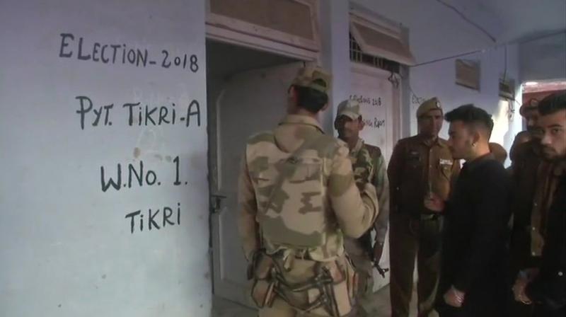 Visuals from a polling station in Udhampurs Tikri. (Photo: Twitter | ANI)