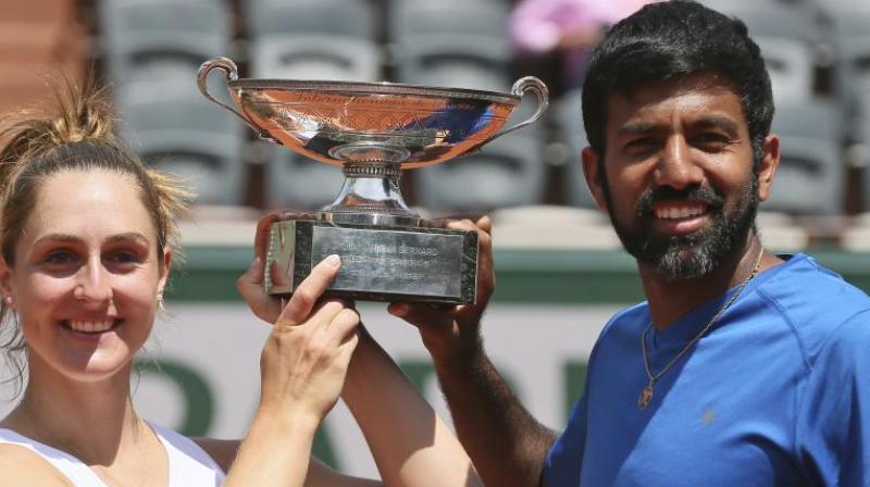 Rohan Bopanna won the French Open mixed doubles title with Canadian partner Gabriela Dabrowski. (Photo:AP)