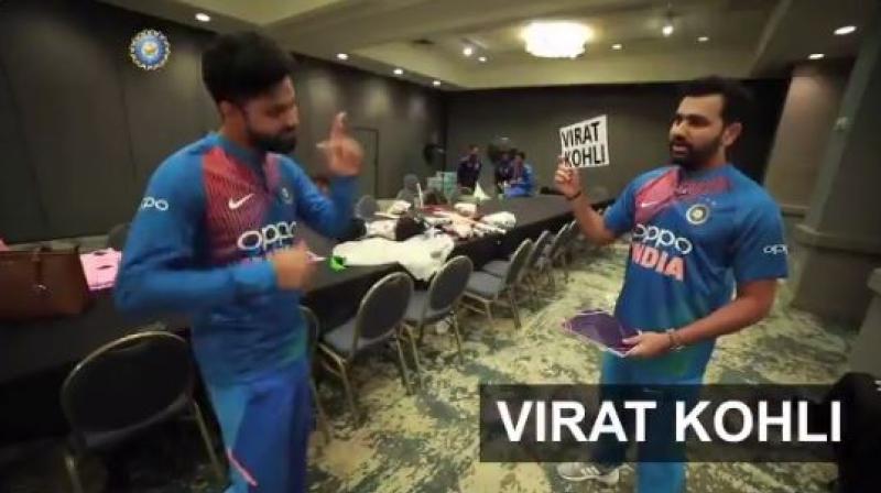 Kohli reacts to Rohit when he guessed his name during heads up challenge; watch