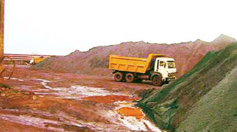 A file photo of iron ore dumped at Belekeri port near Karwar