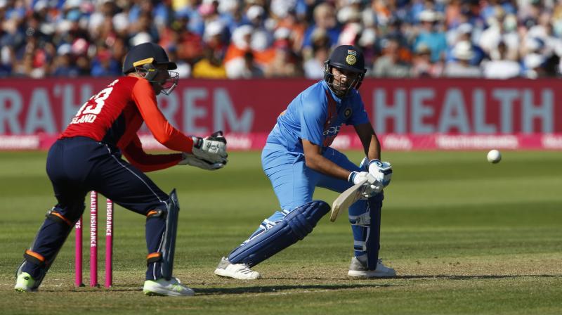 Rohit stitched a game-changing 91-run partnership with Virat Kohli to put the visitors in control. (Photo: AFP)