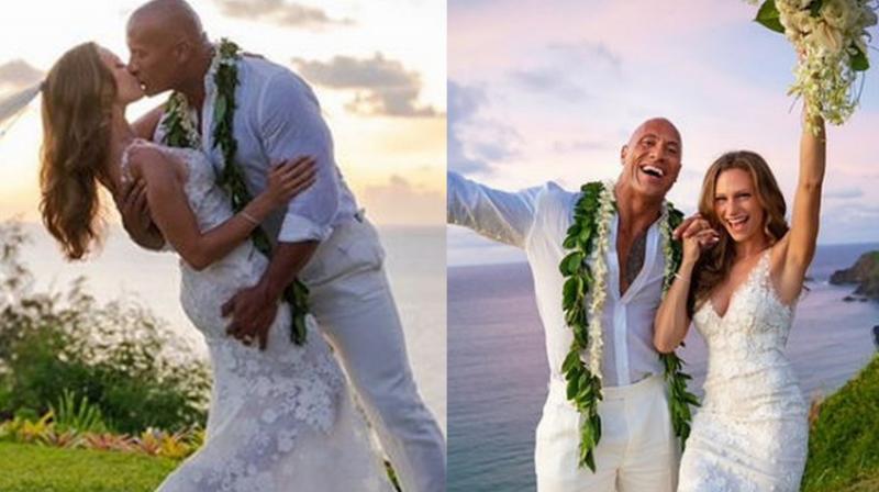 Photos: Dwayne Johnson marries longtime girlfriend Lauren Hashian