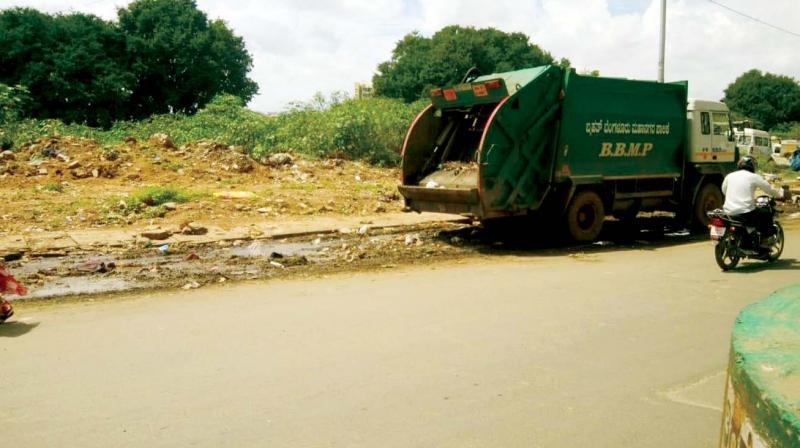 The black spot that has been cleaned up on Kanakapura Road near Yelachenahalli on Monday  (Image DC)