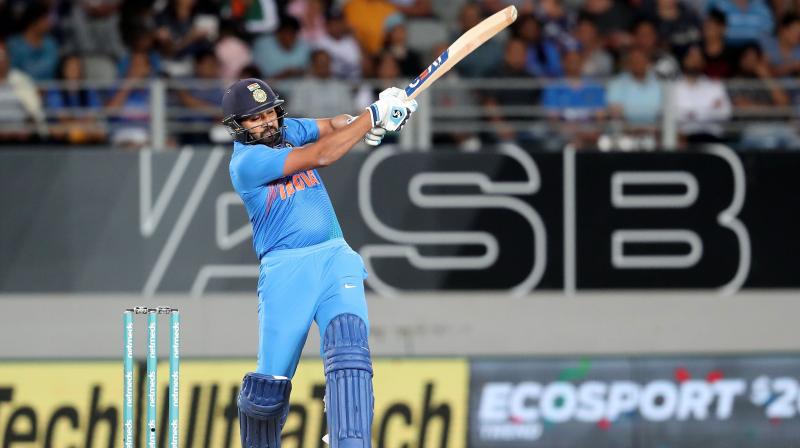 Rohit Sharma departed after scoring his 16th T20I fifty. (Photo: AFP)