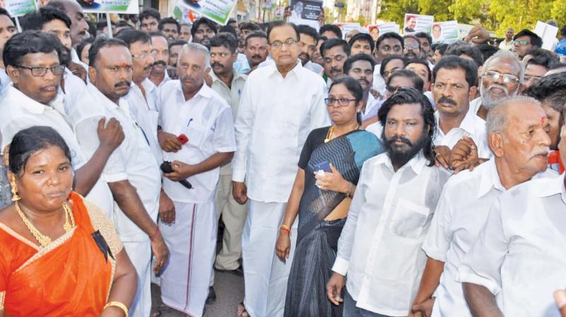 Homage to Rajiv Gandhi: P Chidambaram leads march in Tiruchy