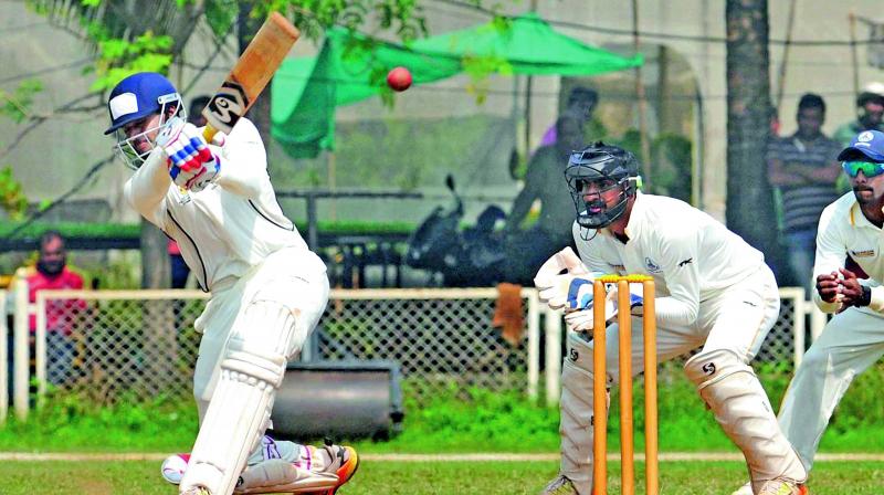 Mumbai batsman Shreyas Iyer plays a shot during his knock of 138 runs against Tamil Nadu on Friday. (Photo: PTI)